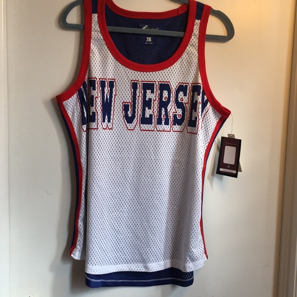 NBA NJ Nets tank CARL Banks NWT 2XL red white blue - Picture 1 of 4